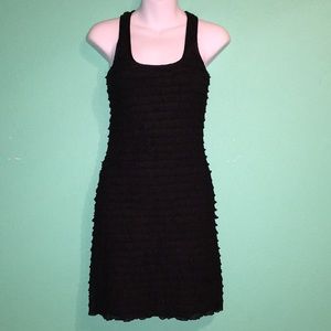 EUC Betsey Johnson Ruffle Black Sleevless Dress